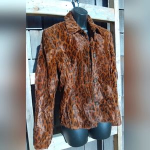 Anonymous Soft Leopard Faux Fur Jacket Size M Made in England